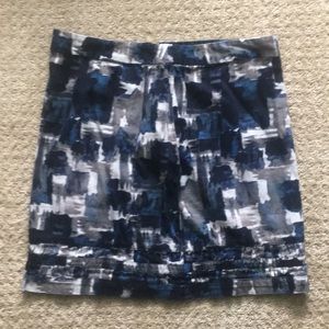 Loft Blue Patterned Skirt